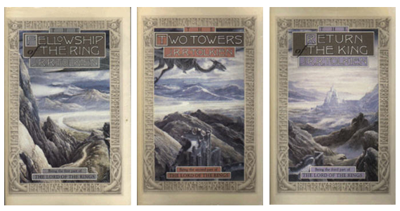 Capas de livros para o Senhor dos Anéis publicadas por Houghton-Mifflin  