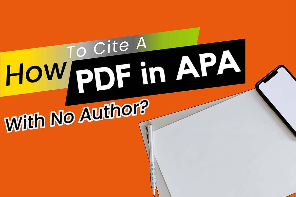 How To Cite A PDF In APA With No Author · Adazing