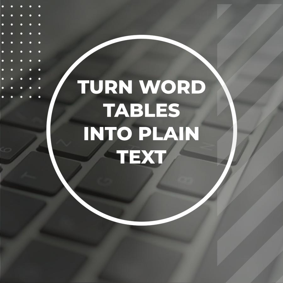 convert table to text in word