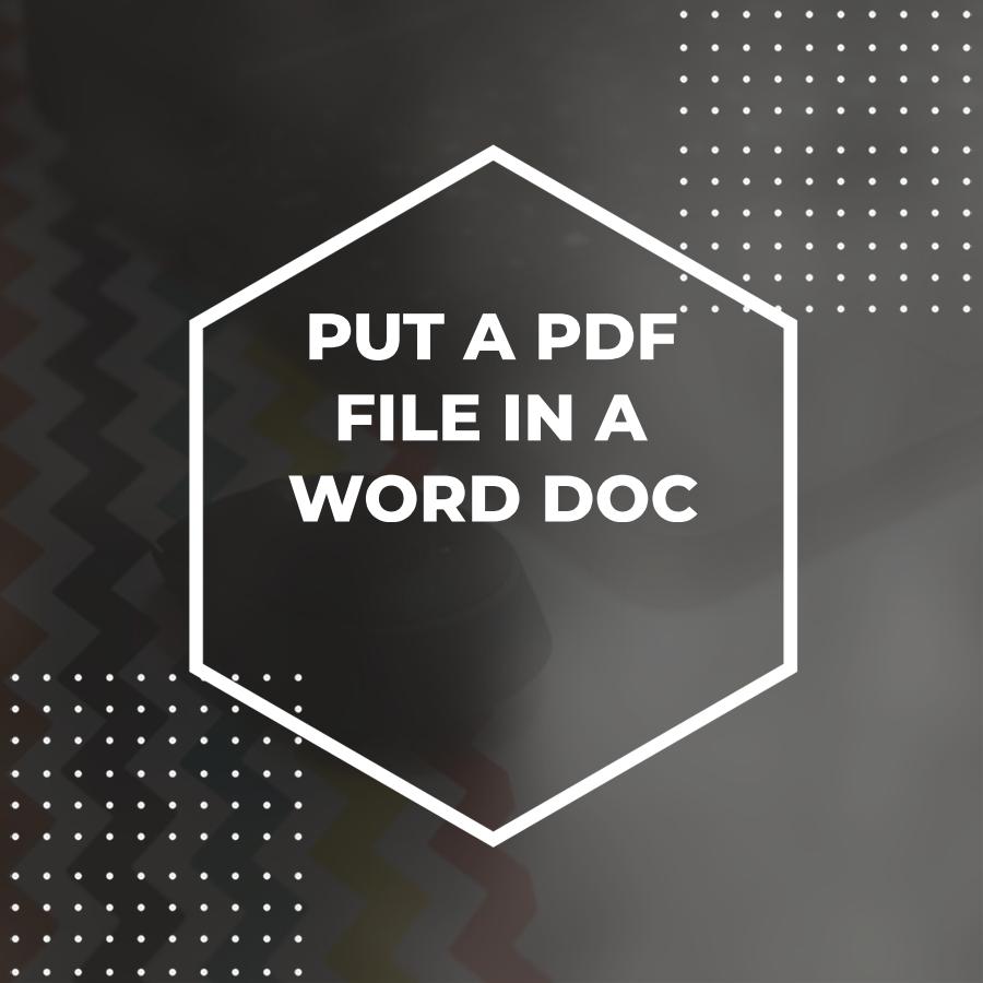 embed a pdf in word