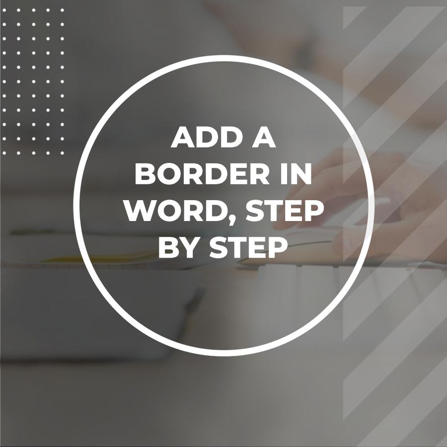 how to add a border in word