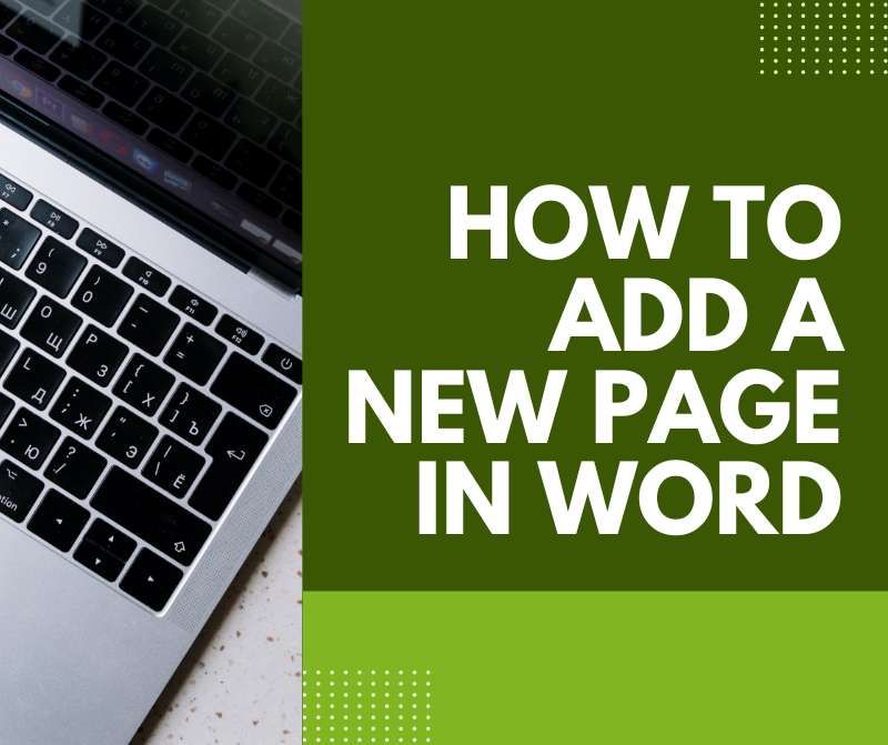 how to add a new page in word