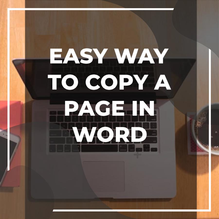 how to duplicate a page in word